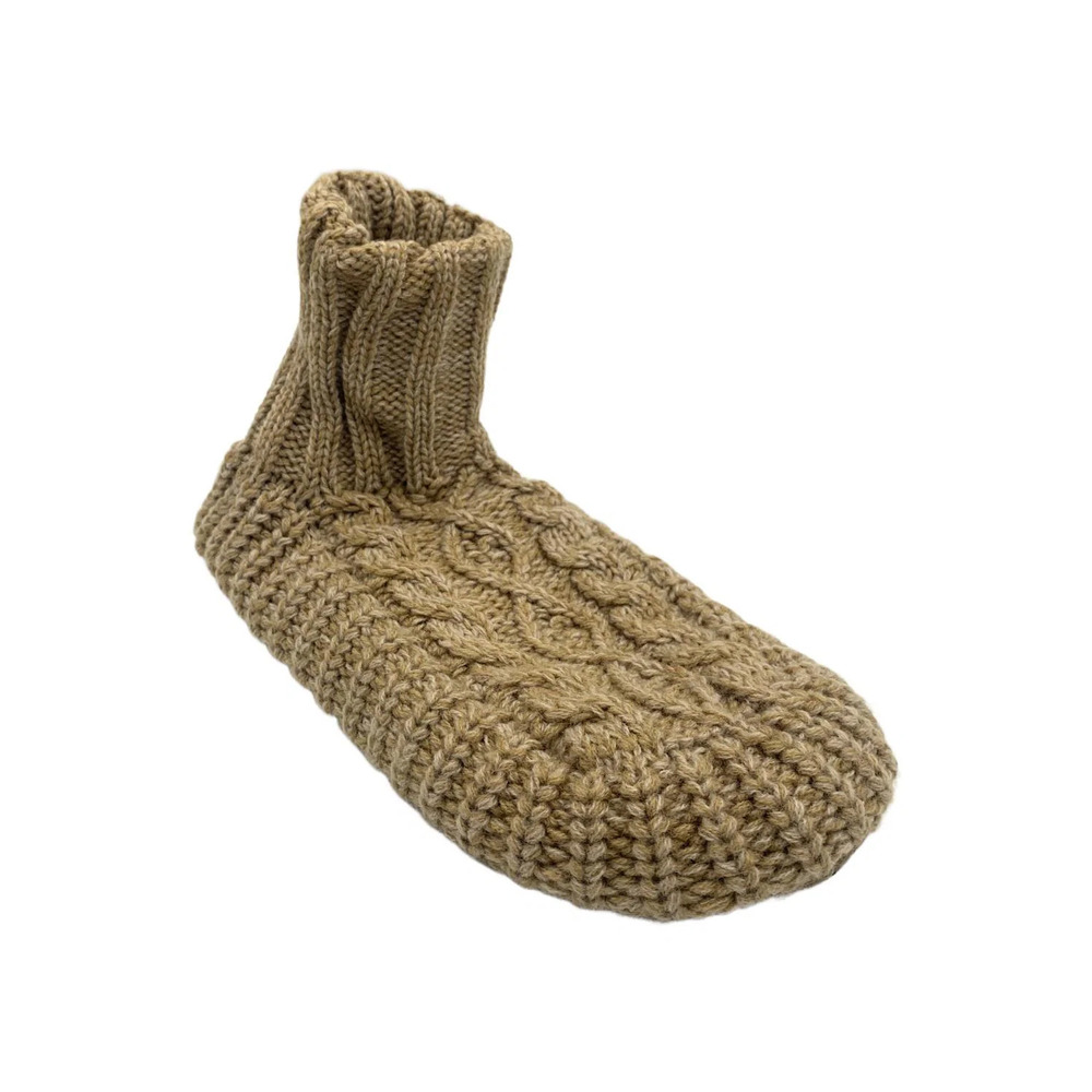 MUK LUKS Men's Cable Boot Slipper Tan - Narrow